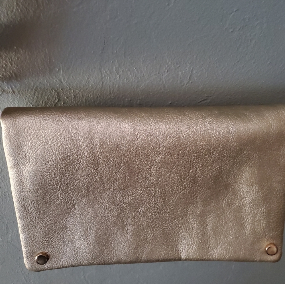 Gold Toned Clutch/Crossbody Bag - Picture 4 of 8
